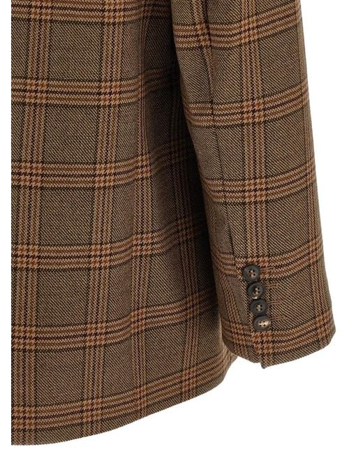 Max Mara Brown Mstalca Check-Pattern Wool Blazer