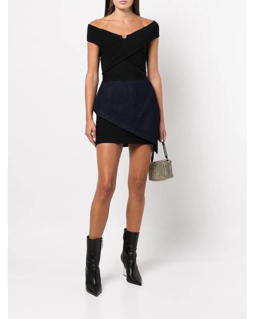 RTA Black Guadalupe Off-Shoulder Top