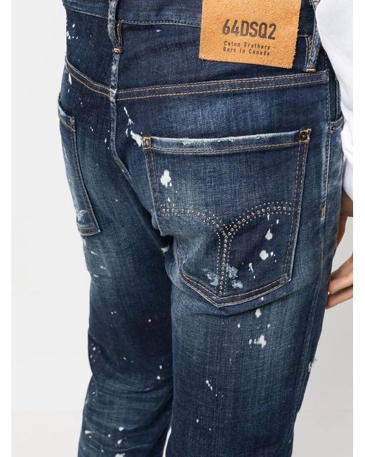 Vaqueros rectos con efecto envejecido DSquared² de hombre de color Blue