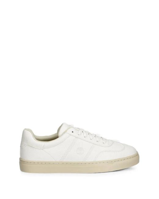 Timberland White Lisbon Street Logo-Embroidered Sneakers for men