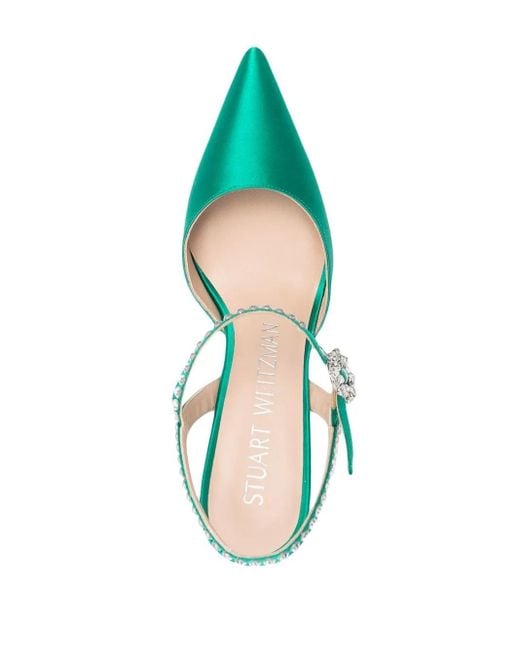 Stuart Weitzman Green Gemcut Pumps 100Mm