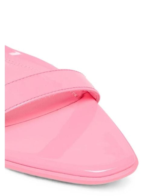 AMINA MUADDI Pink Kim Patent-Leather Sandals