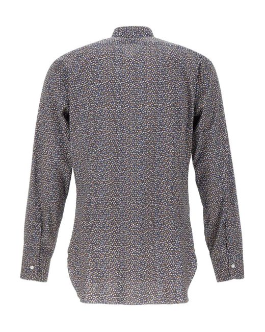 Barba Napoli Gray Micro-Optical Pattern Shirt for men