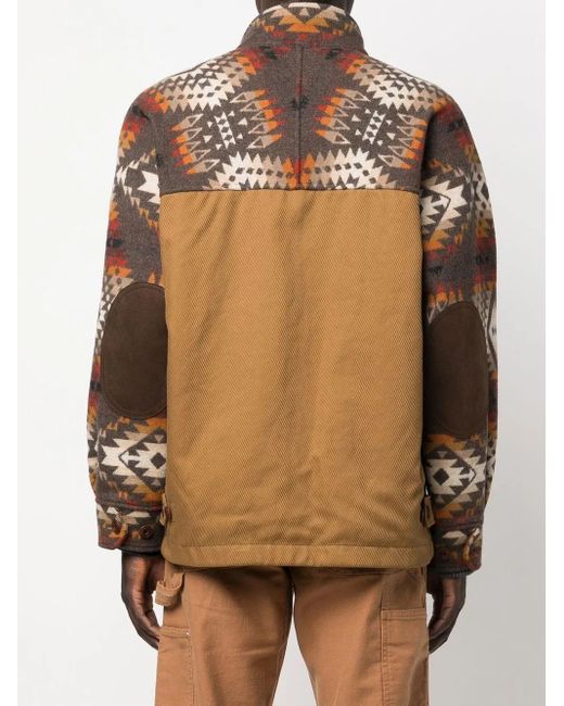 Junya Watanabe Jack Met Abstracte Print in het Brown