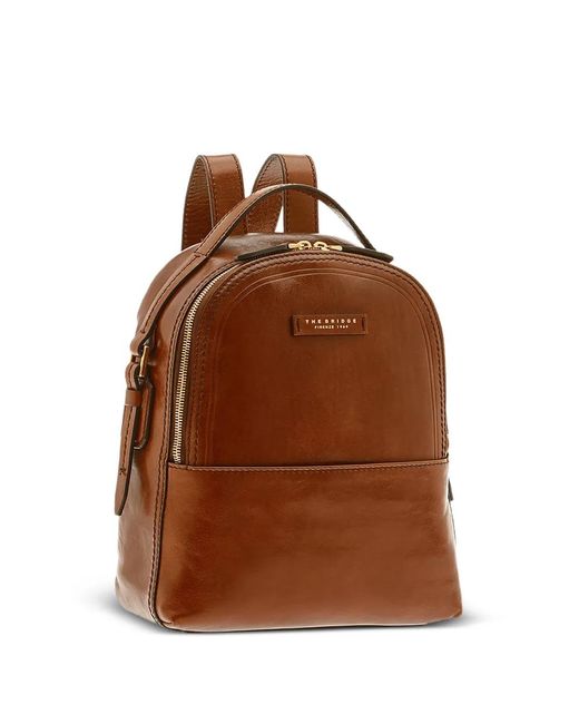 The Bridge Brown Grained-Leather Backpack