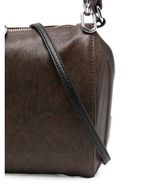DIESEL Black Logo-Embossed Barrel Shoulder Bag