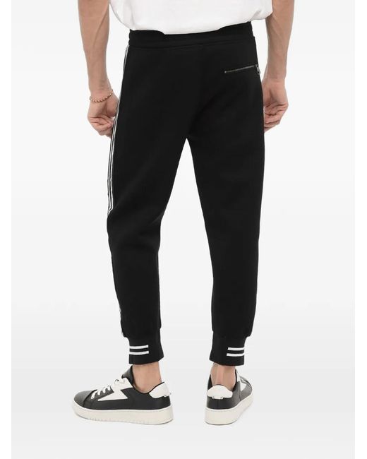 Neil Barrett Black Side-Stripe Track Pants for men