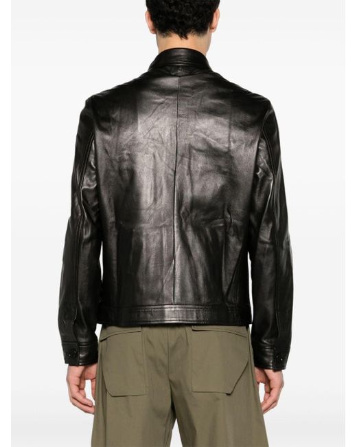 Salvatore Santoro Single-breasted leather jacket in Black für Herren