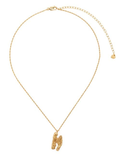 Loveness Lee Metallic H Alphabet Pendant Necklace