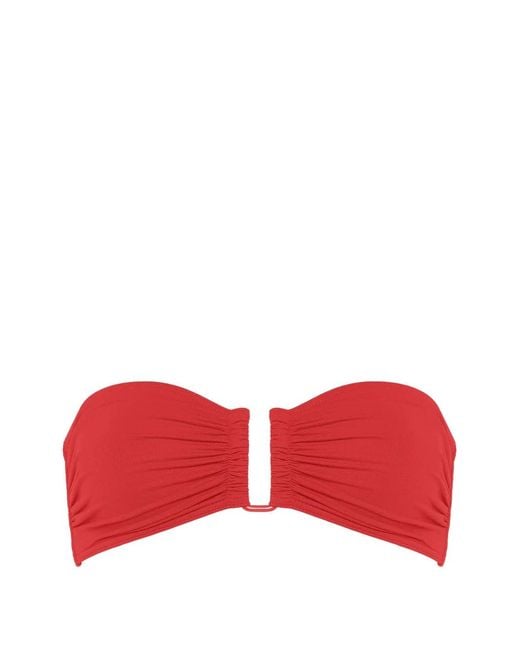 Eres Red Show Bandeau Bikini Top