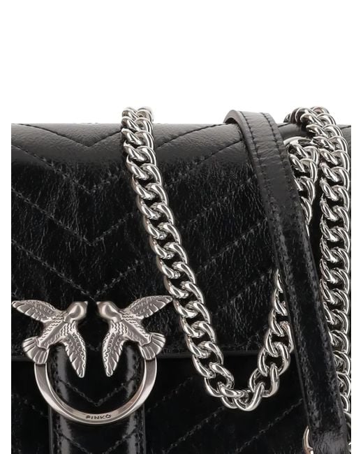 Pinko Classic Love キルティング ショルダーバッグ Black