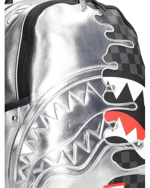Sprayground Checkerboard Shark-Mouth Backpack in Gray for Men | Lyst