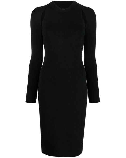Tom Ford Black Cut-Out Ribbed Midi Dress