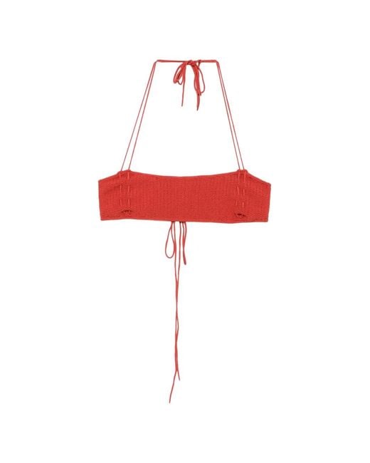 ELOU Red Haut De Bikini Ora À Fermeture Nouée