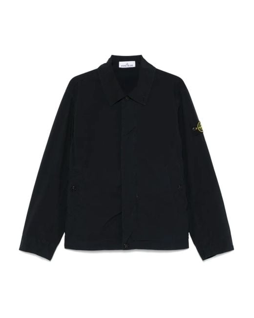 Stone Island Blue Tailored Casual Jacket With Minimalist Design for men