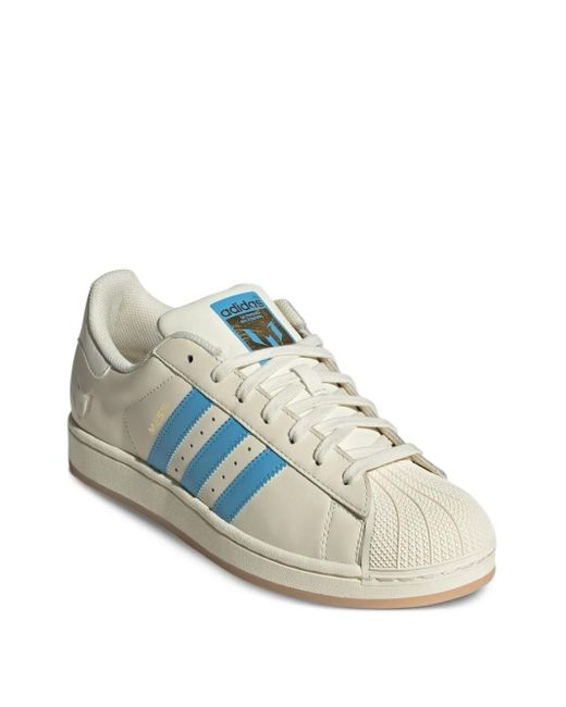 Adidas Blue Superstar Lionel Messi "Cream/Semi Burst" Sneakers for men