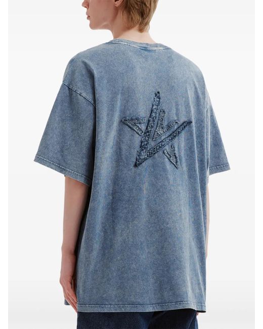 FIVE CM Blue T-Shirt À Étoile Appliquée for men