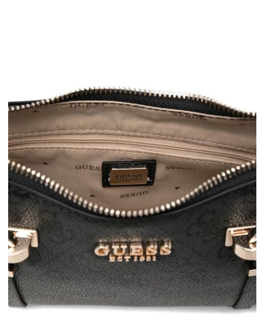 Guess Black Monogram-Pattern Shoulder Bag