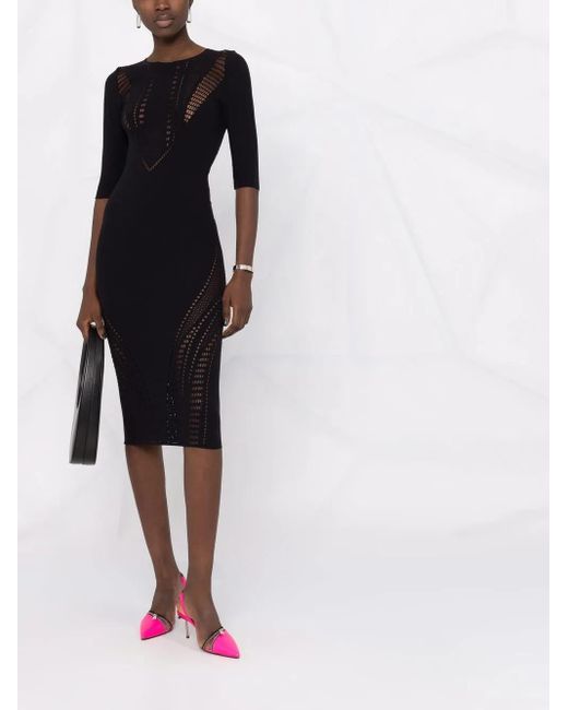 Wolford Black X Alberta Ferretti Ajouré Net Dress