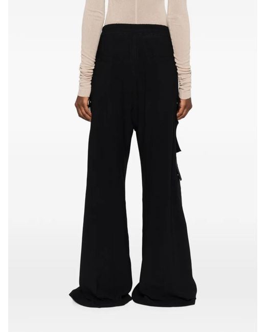 Rick Owens Black Cargobelas Cargo-Pocket Palazzo Pants