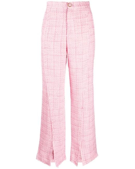 Gcds Pink Tweed Tailored Trousers