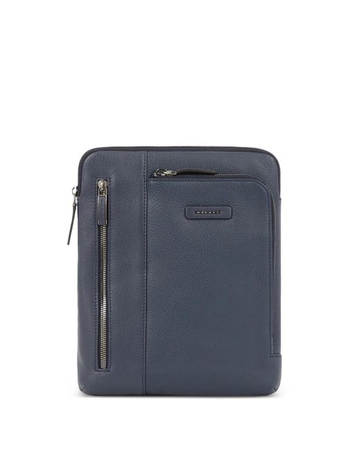 Piquadro Blue Leather Laptop Bag for men