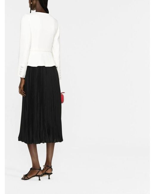 Self-Portrait White Crepe Midi Dress