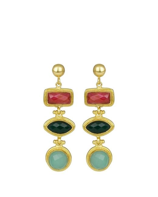 Ottoman Hands White Innana Gemstone Drop Earrings