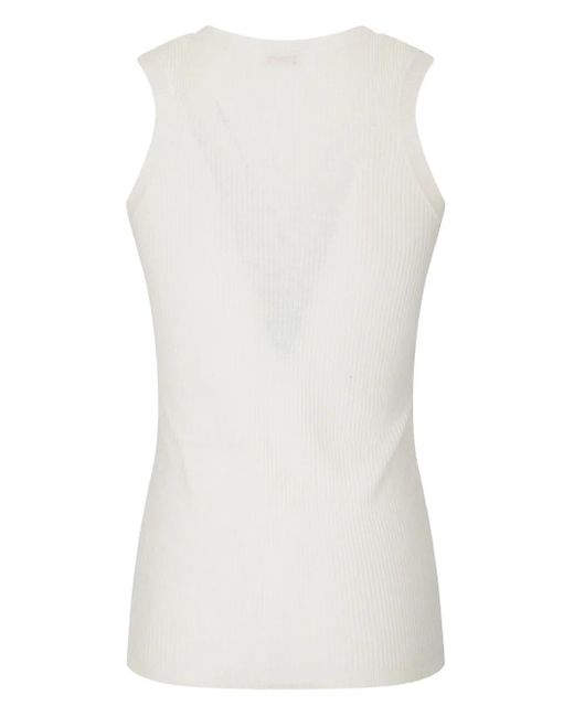 Stefano Mortari White Ribbed Top