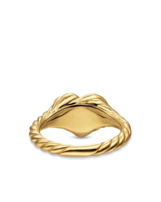 David Yurman Metallic 18K Sculpted Cable Heart Pinky Ring