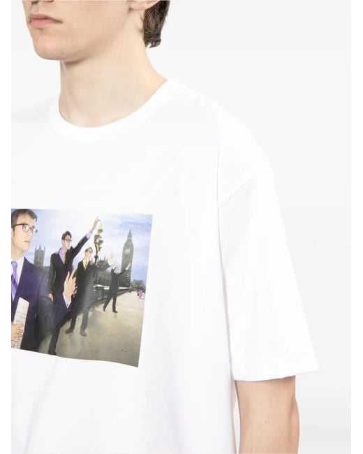Junya Watanabe White Printed T-Shirt for men