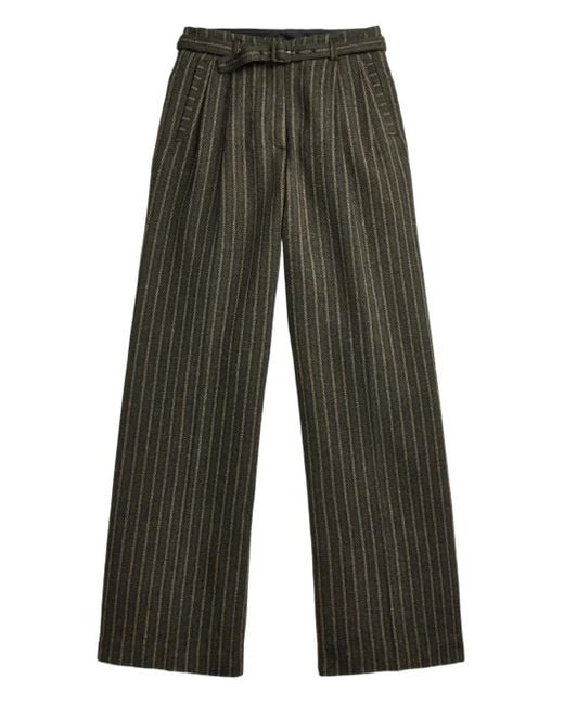 RRL ピンストライプ ベルテッド パンツ Green