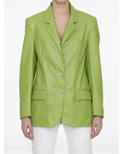 Salvatore Santoro Green Leather Blazer