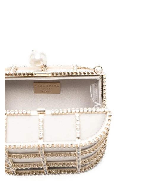 Borsa A Spalla Mini Con Decorazione di Rosantica in White
