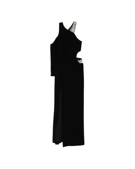 Jean Louis Sabaji Black Crystal-Embellished Cut-Out Dress