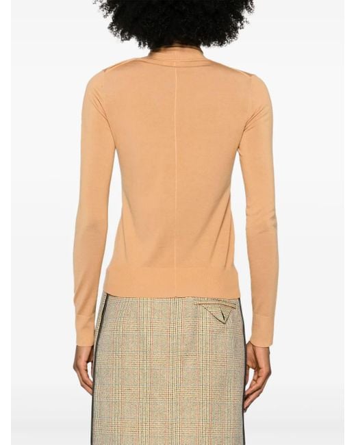 Chloé Natural Logo-Embroidered Wool Jumper