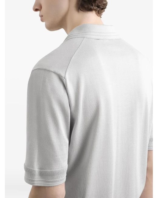 Dolce & Gabbana Gray Silk Polo Shirt for men