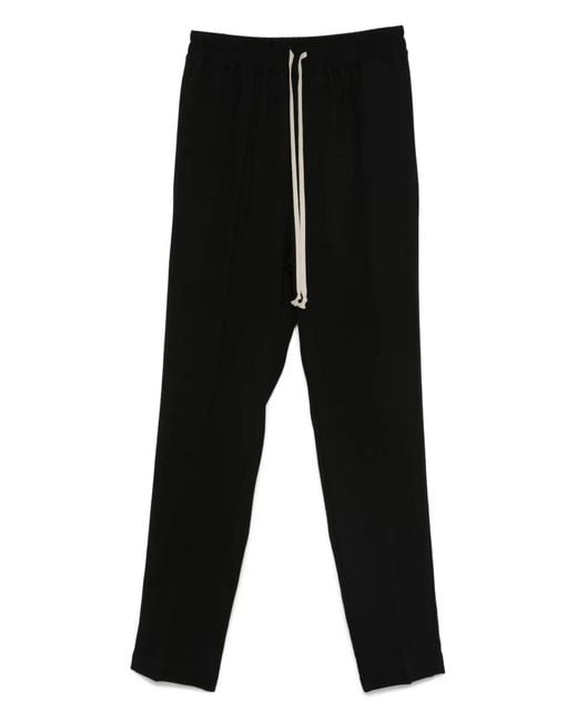 Rick Owens Black Wool Track Pants for men
