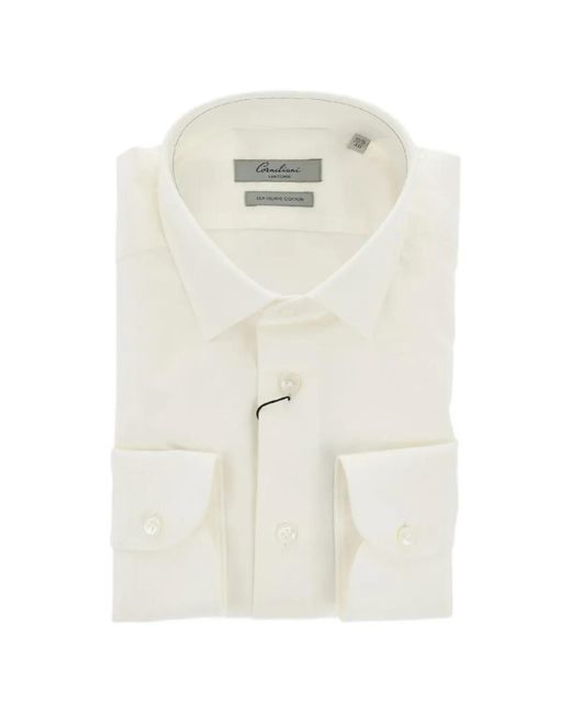 Corneliani White Button-Down Pocket-Details Cotton Shirt for men
