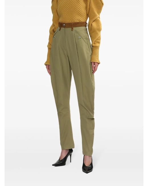 Kiko Kostadinov Green Pleat-Detailing Tapered Trousers