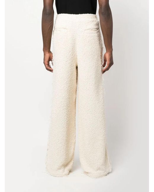 Eckhaus Latta White Bouclé Wide-Leg Trousers