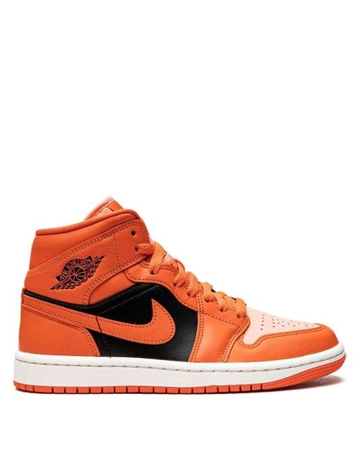 Nike Orange Aj 1 Mid Se - Basketball Shoes