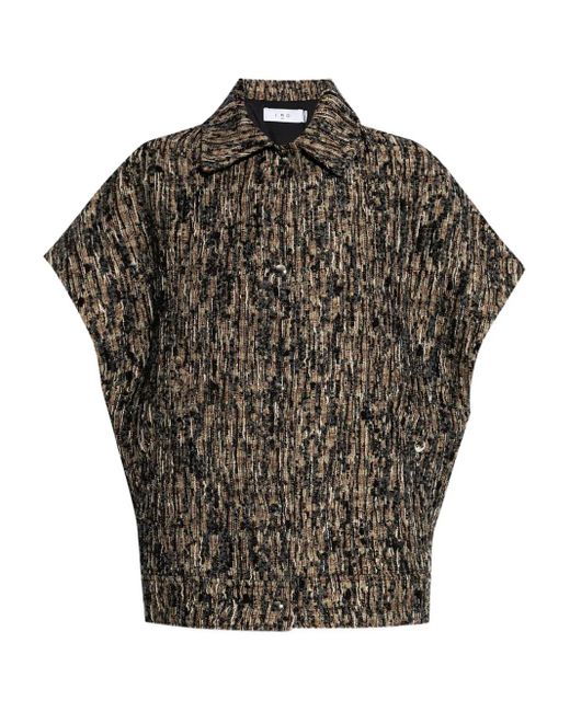 IRO Gray Caliopa Tweed Short-Sleeved Jacket