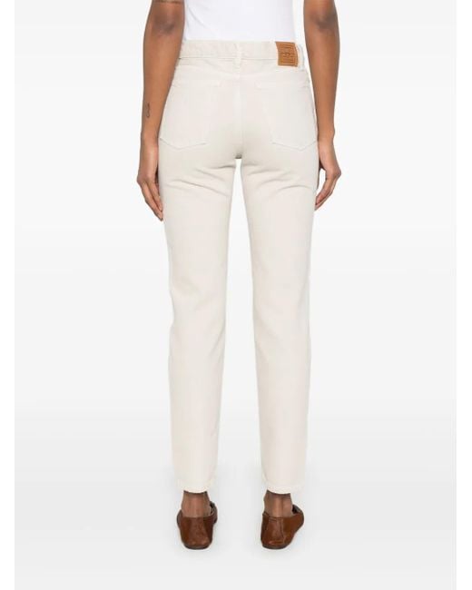 Totême Natural Denim Jeans With Logo Patch