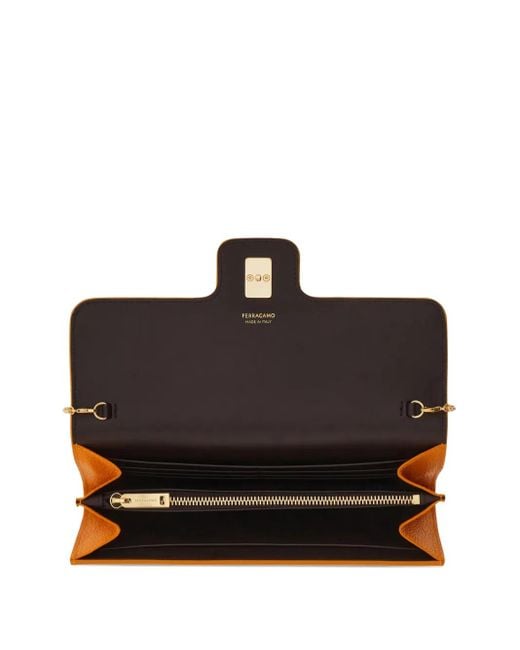 Bolso de mano Gancini mini con cadena Ferragamo de color Orange