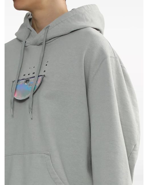 Doublet Gray Cd-R Cotton Hoodie for men