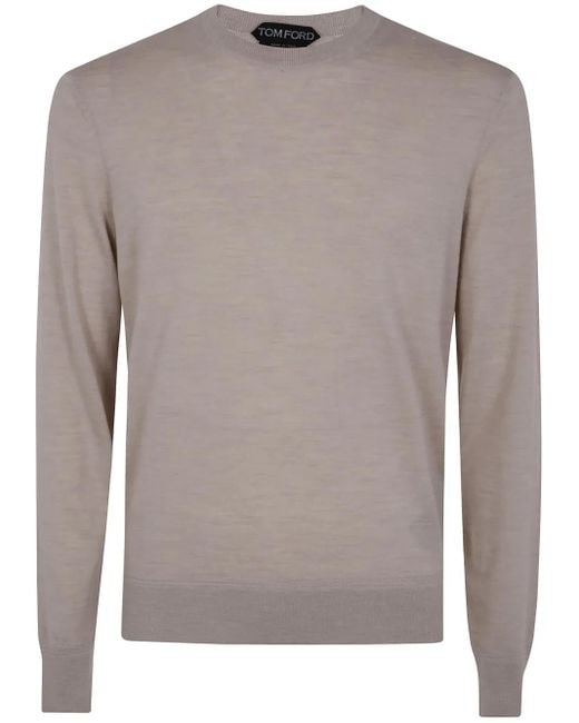 Tom Ford Gray Knitwear Crew Neck Knitted Clothing for men