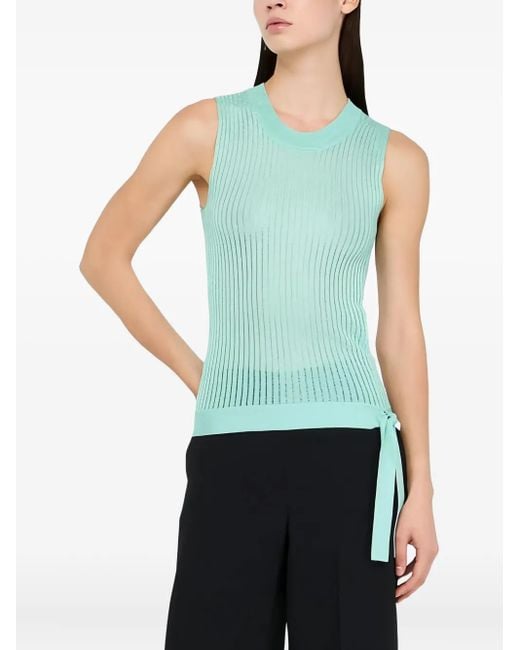 Liu Jo Blue Ribbed Knit Top