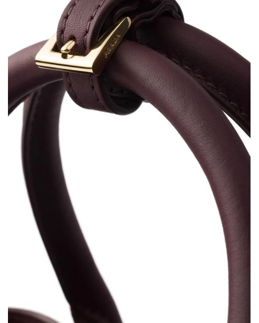Prada Red Mittelgroße Buckle Tote Bag