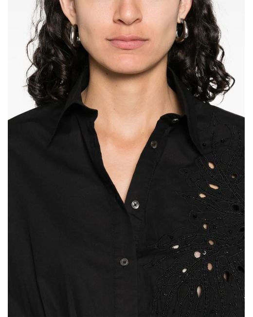 Robe En Coton À Coupe Mi-Longue Pinko en coloris Black